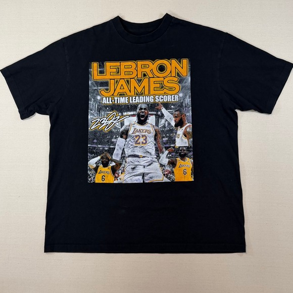 Unbranded Other - LeBron James All-Time Leading Scorer Lakers Black Graphic T-Shirt Mens XL